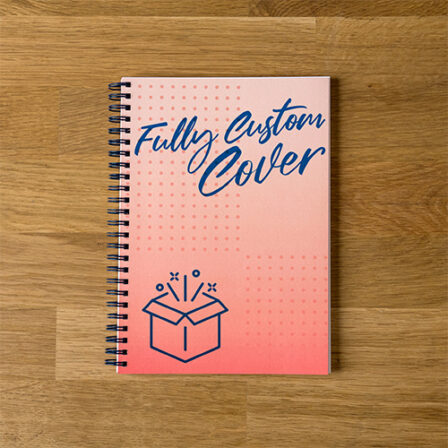 image of a custom branded spiral notebook